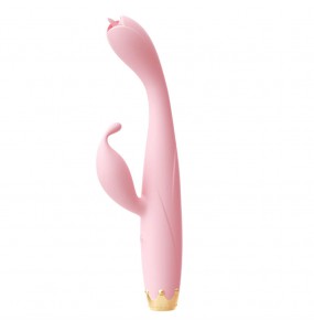 MizzZee - Flowers Crown Tongue Lick Massager Vibrator (Chargeable - Pink)